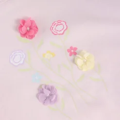 Tops>Minymo Flower Frill T-shirt 3-8 Pink
