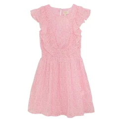 Dresses & Rompers>Creamie Flower Lurex Dress 7-14y Pink