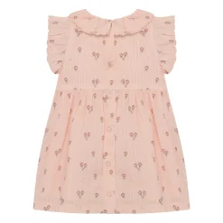 Dresses, Skirts & Outfits>Minymo Flower Muslin Dress 6-24m Pink