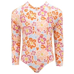 Swimsuits>Look Flower Power Long Sleeves Swimsuit 2-14y Pink