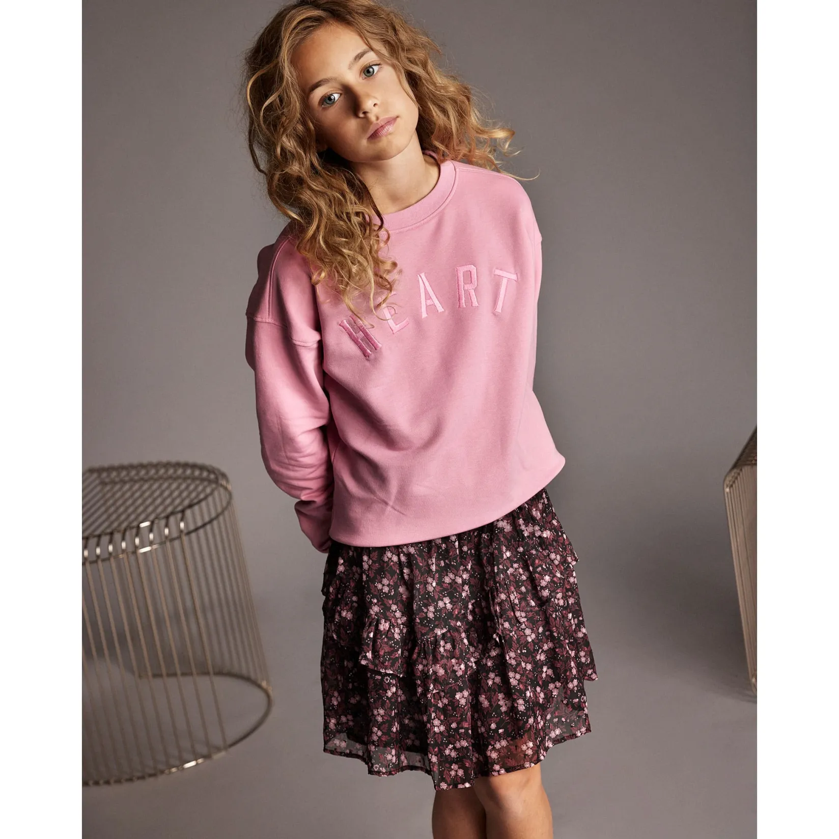 Skirts>Creamie Flower Print Skirt 3-6 Black