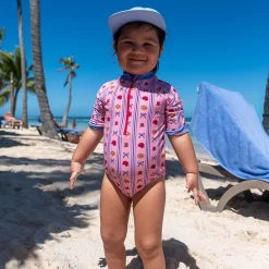 Discount Flower Stripe Uv Swimsuit 2-10 Kids Swimsuits