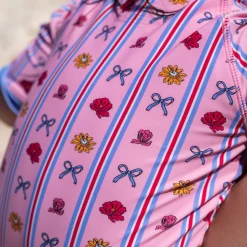 Discount Flower Stripe Uv Swimsuit 2-10 Kids Swimsuits