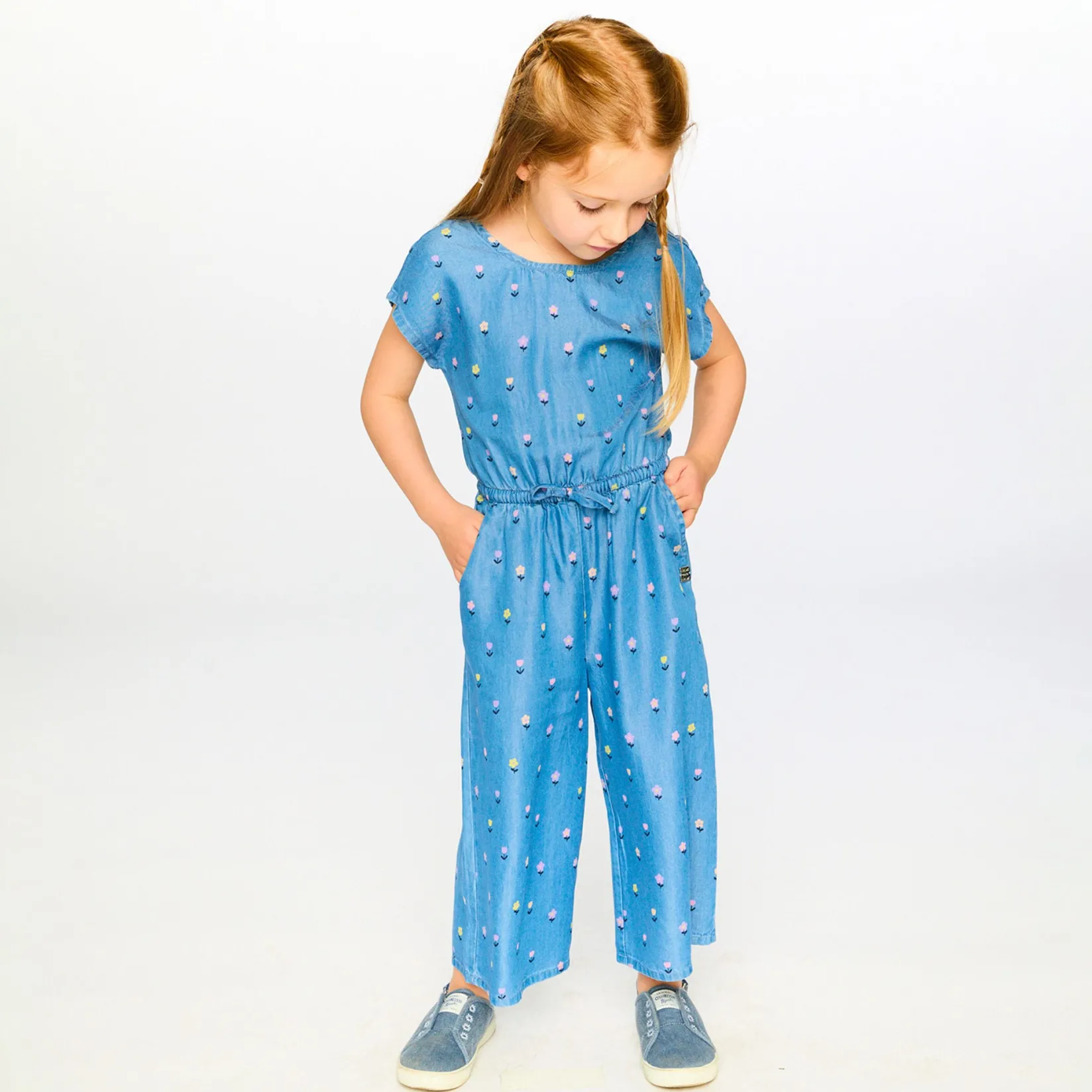 Dresses & Rompers|Rompers & Jumpsuits>Deux par Deux Flowers Essential Jumpsuit 3-6 Blue