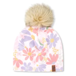Beanies>Deux par Deux Flowers Hat 2-14 Pink