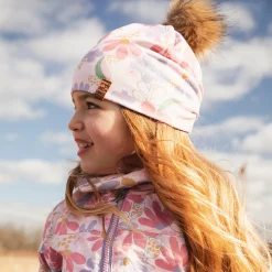 Beanies>Deux par Deux Flowers Hat 2-14 Pink