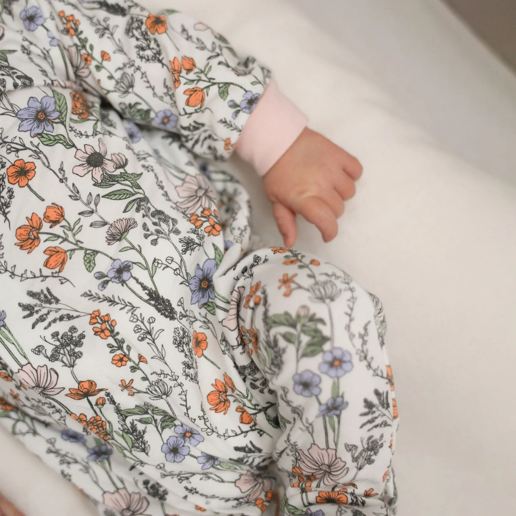 Preemie Clothing|Pajamas>Colle Colle Flowers Magnetic Pajamas P-18m Ivory