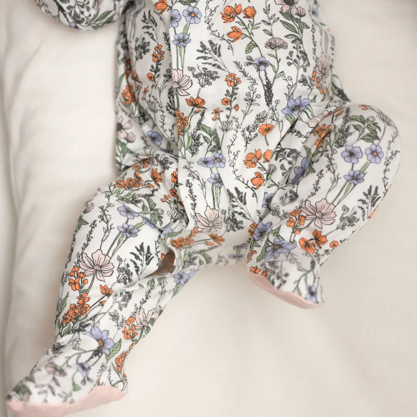 Preemie Clothing|Pajamas>Colle Colle Flowers Magnetic Pajamas P-18m Ivory
