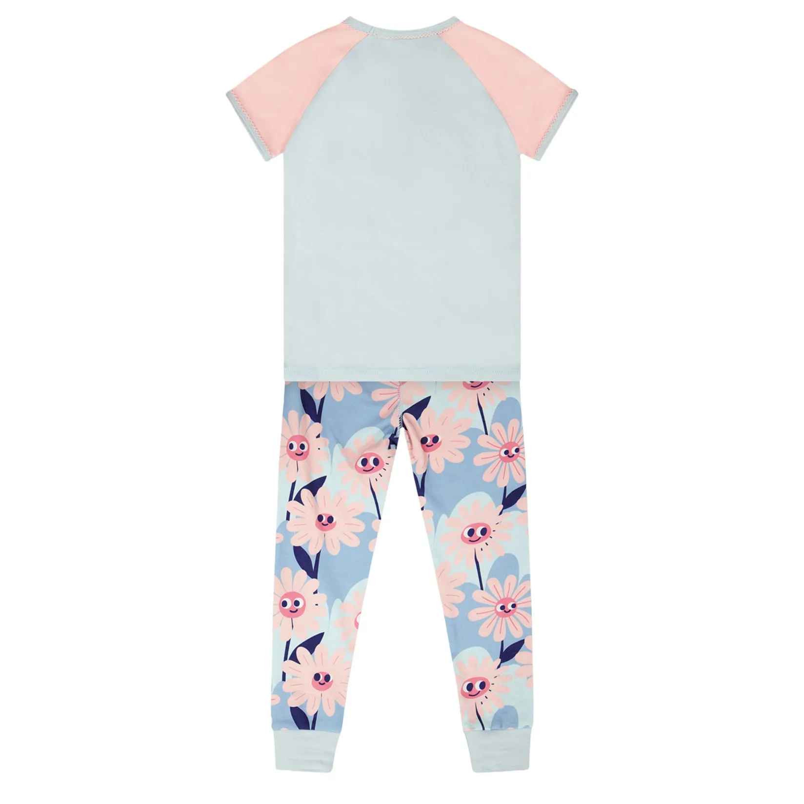 Pajamas & Bathrobes>Deux par Deux Flowers Pajama Set 2-6 Mint