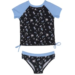 Swimsuits>Nano Flowers 2pc Uv Swimsuit 2-14 Black