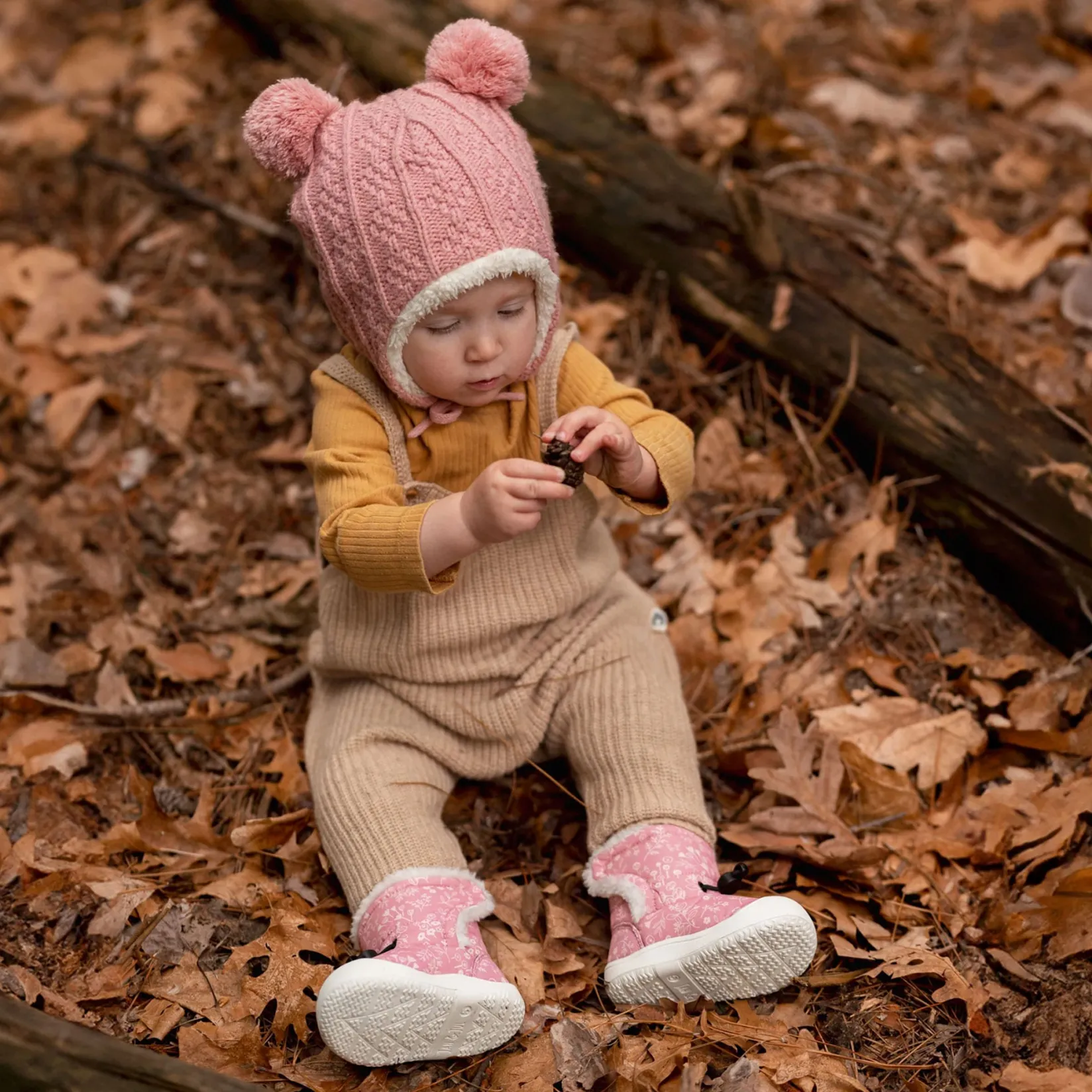 Mid-Season Boots|Mid-Season Boots>Jan n Jul Flowers Stay-Put Booties 6-24m Pink