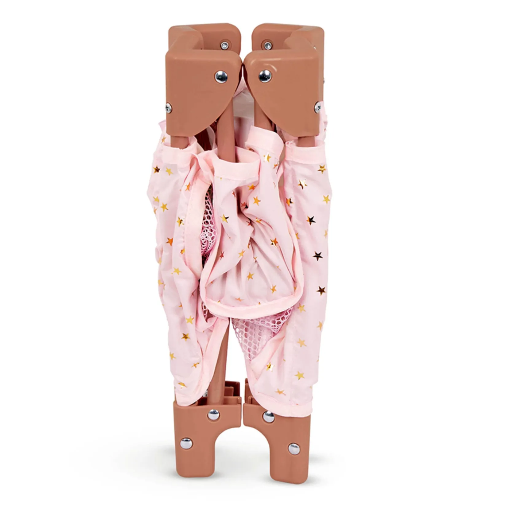 Dolls>Babi Folding Playpen for Baby Doll - Pink Stars