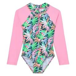 Swimsuits>Color Kids Foliage Aop Uv Swimsuit 2-12 Teal