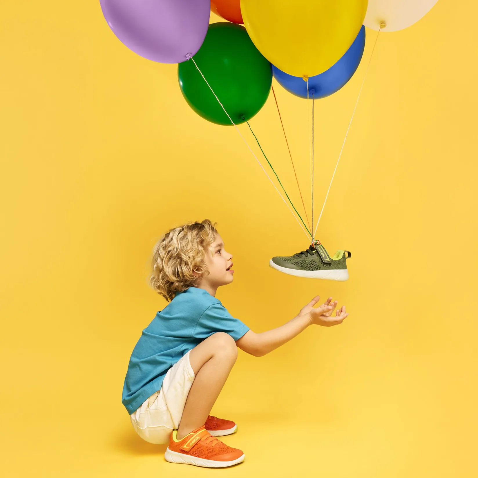 Athletic Shoes|Shoes>Geox Foot-run Shoes 24-33 Orange