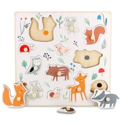 Puzzles>Vilac Forest Animals Peg Puzzle