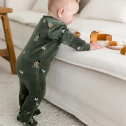 Pajamas|Pyjamas>Perlimpinpin Velvet Pajamas 0-24 months Forest