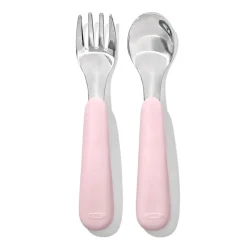 Tableware|Plates & Placemats>Oxo Tot Fork & Spoon Set - Blossom