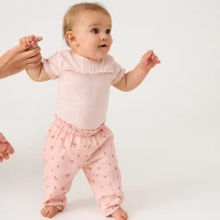 Tops>Minymo Frill Bodysuit 6-24m Pink