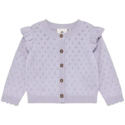 Fleeces And Sweatshirts|Tops>En Fant Frill Knit Cardigan 6-24m Lilac