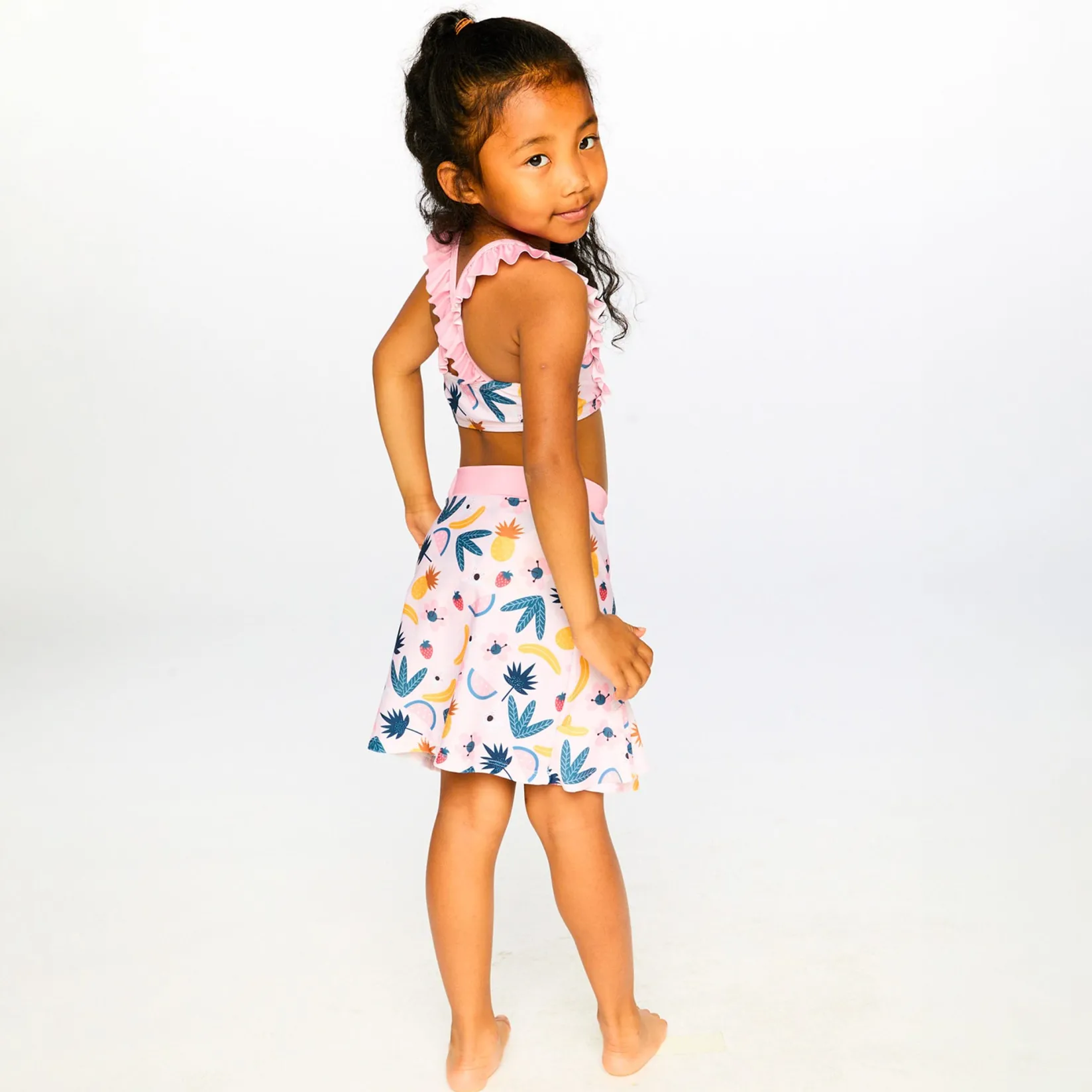 Swimsuits>Deux par Deux Fruit Fiesta Beach Skirt 2-6 Pink