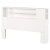 Outlet Fusion Double/Queen Bookcase Headboard - Pure White Twin, Full & Queen Beds