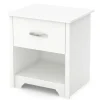Nightstands>South Shore Fusion 1-Drawer Nightstand with Storage - Pure White