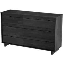 Storage Furniture>South Shore Fynn 6-Drawer Double Dresser - Gray Oak