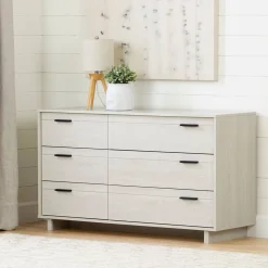 Storage Furniture>South Shore Fynn 6-Drawer Double Dresser - Winter Oak
