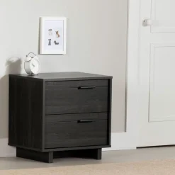New Fynn 2-Drawer Nightstand - Gray Oak Nightstands