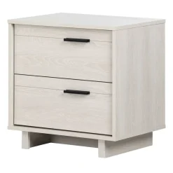 Nightstands>South Shore Fynn 2-Drawer Nightstand - Winter Oak