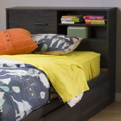 Discount Fynn Twin Headboard with Storage - Gray Oak Twin, Full & Queen Beds