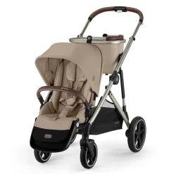 Strollers|Strollers & Trailers>Cybex Gazelle S 2 Stroller - Taupe Frame with Almond Beige Seat
