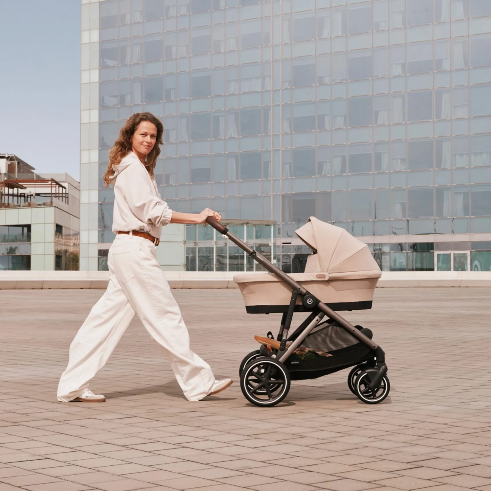 Strollers|Strollers & Trailers>Cybex Gazelle S 2 Stroller - Taupe Frame with Almond Beige Seat