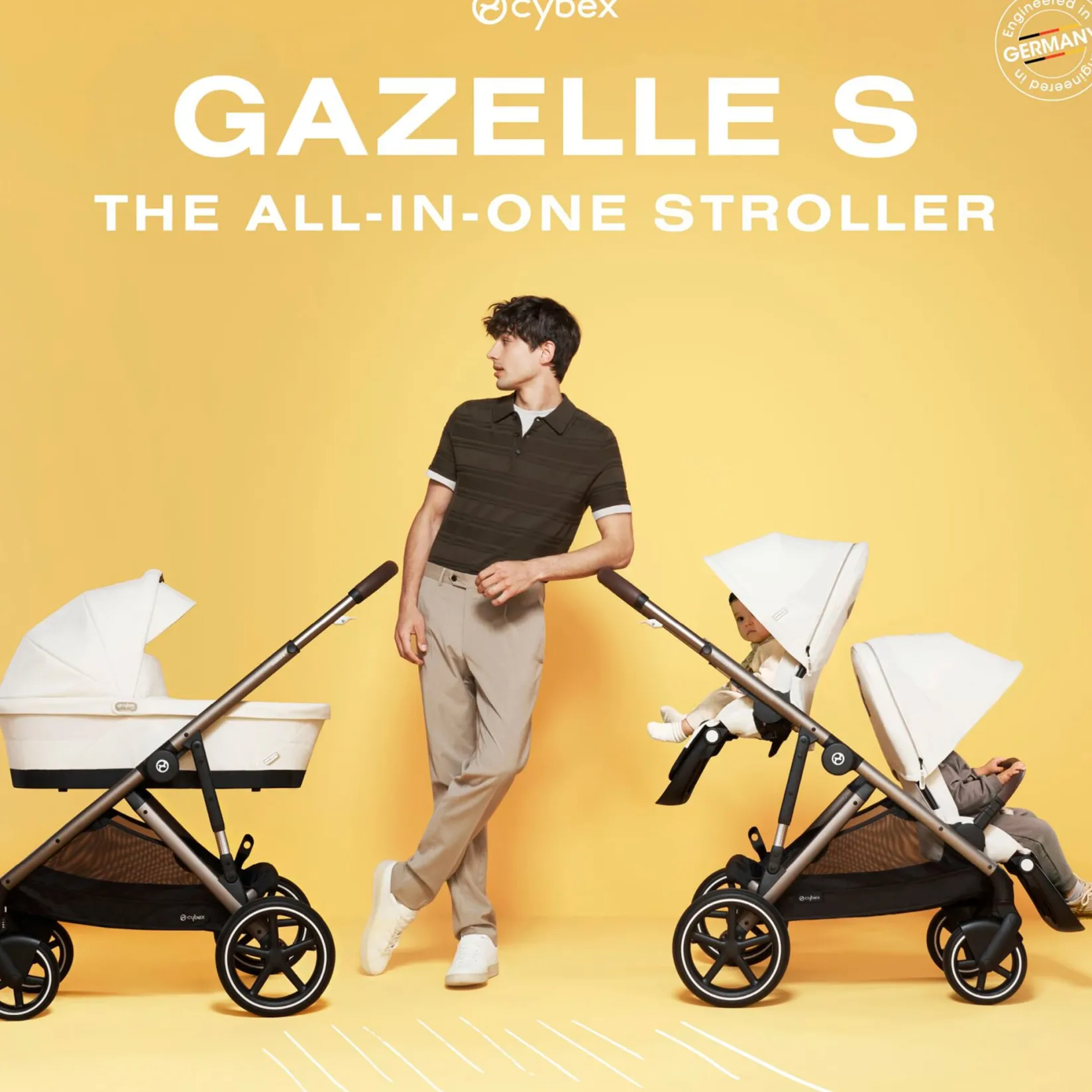 Strollers|Strollers & Trailers>Cybex Gazelle S 2 Stroller - Taupe Frame with Almond Beige Seat