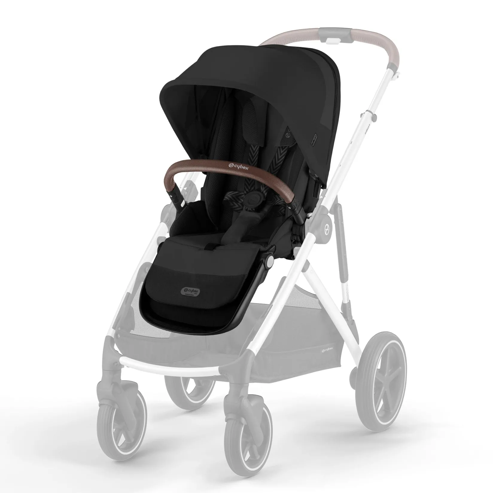 Strollers|Strollers & Trailers>Cybex Gazelle S Second Seat – Moon Black with Brown Bumper Bar