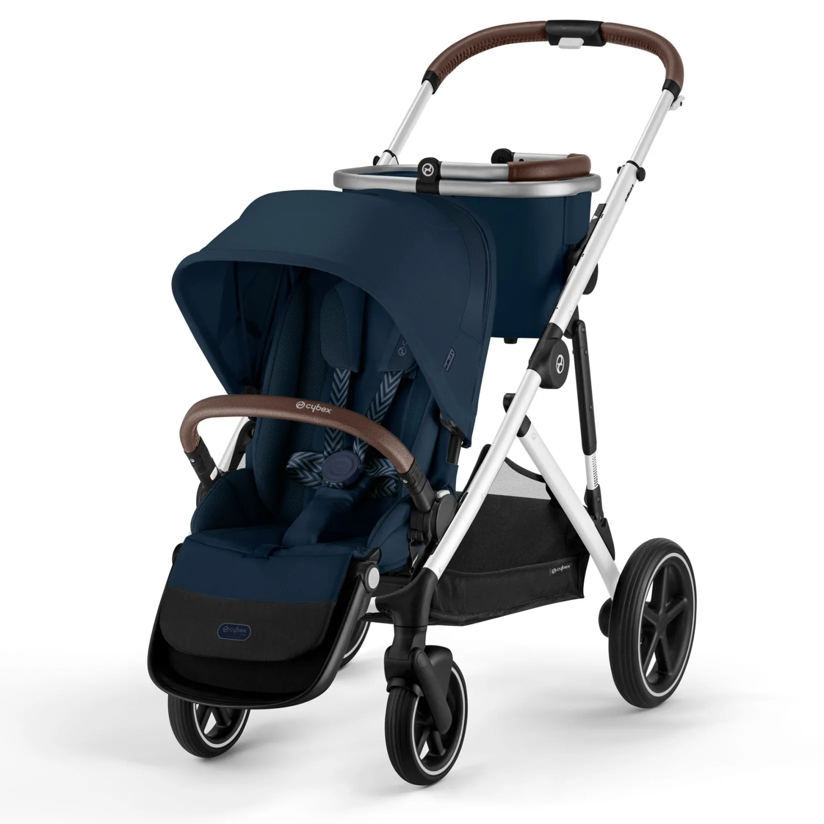 Strollers|Strollers & Trailers>Cybex Gazelle S Stroller - Silver Frame with Ocean Blue Seat