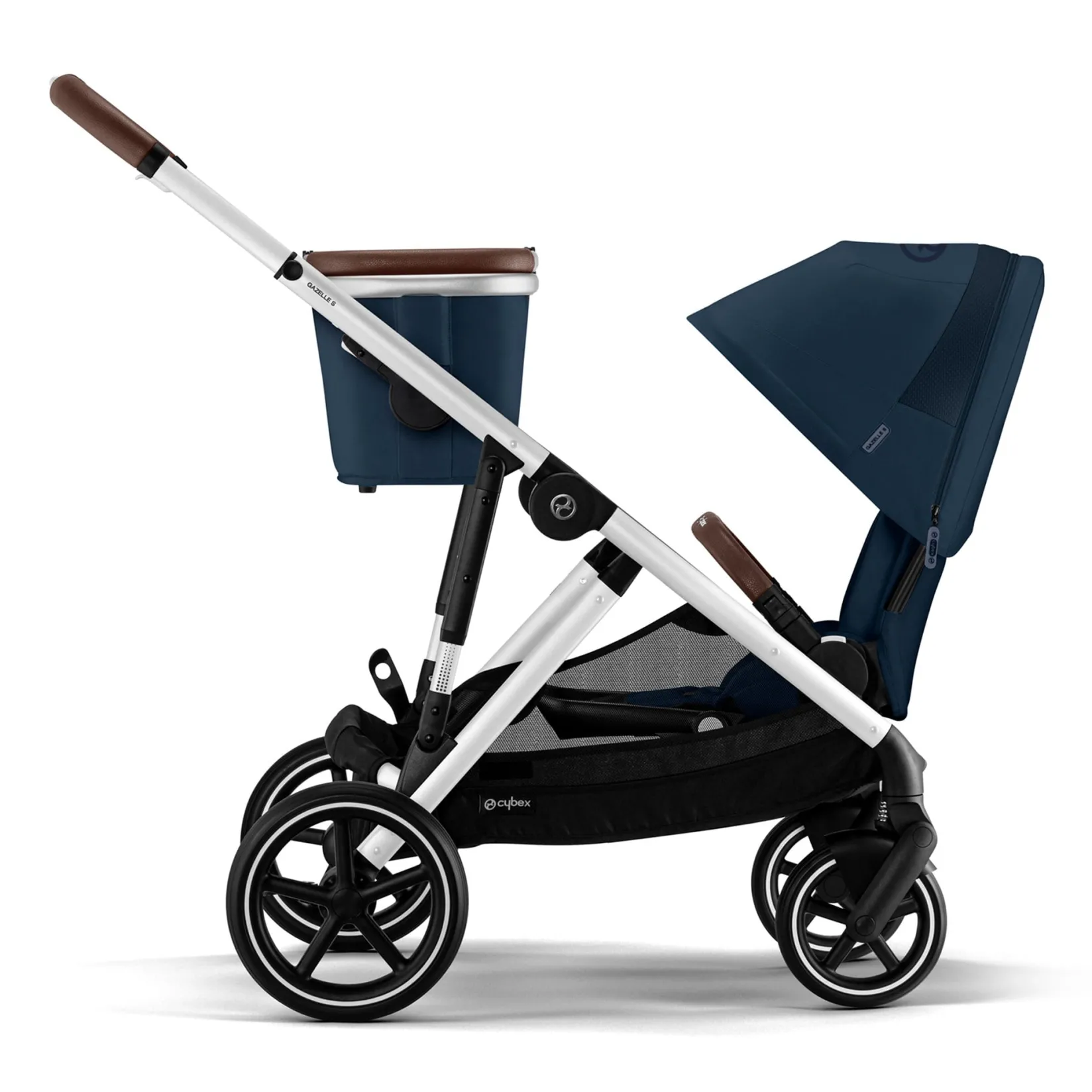 Strollers|Strollers & Trailers>Cybex Gazelle S Stroller - Silver Frame with Ocean Blue Seat