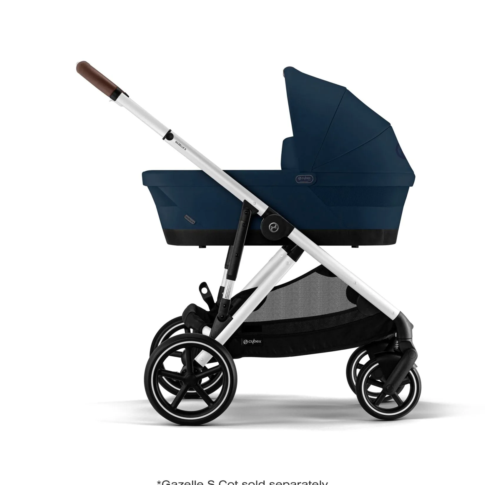 Strollers|Strollers & Trailers>Cybex Gazelle S Stroller - Silver Frame with Ocean Blue Seat