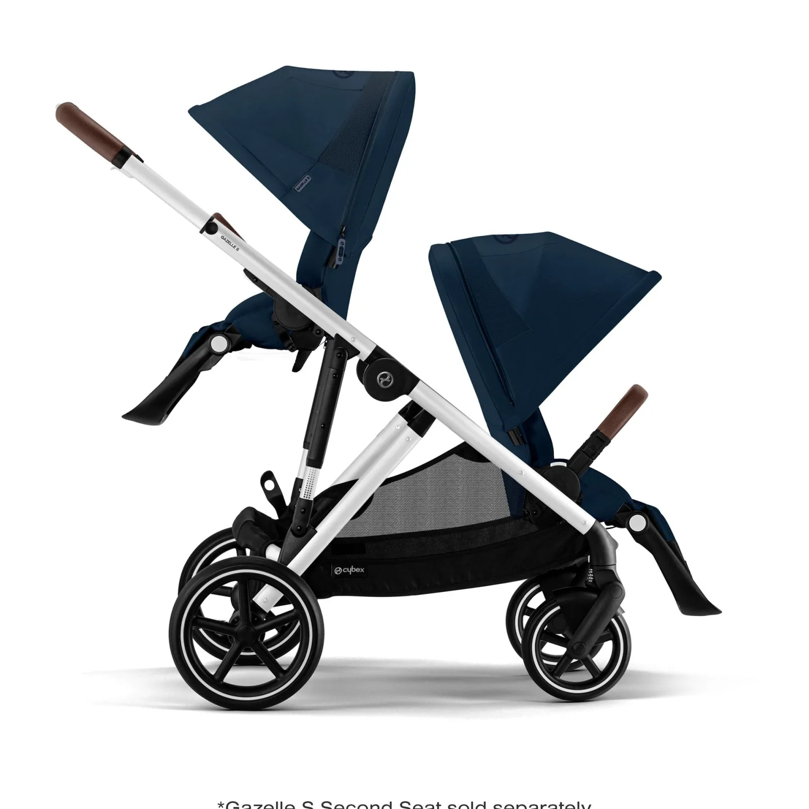 Strollers|Strollers & Trailers>Cybex Gazelle S Stroller - Silver Frame with Ocean Blue Seat