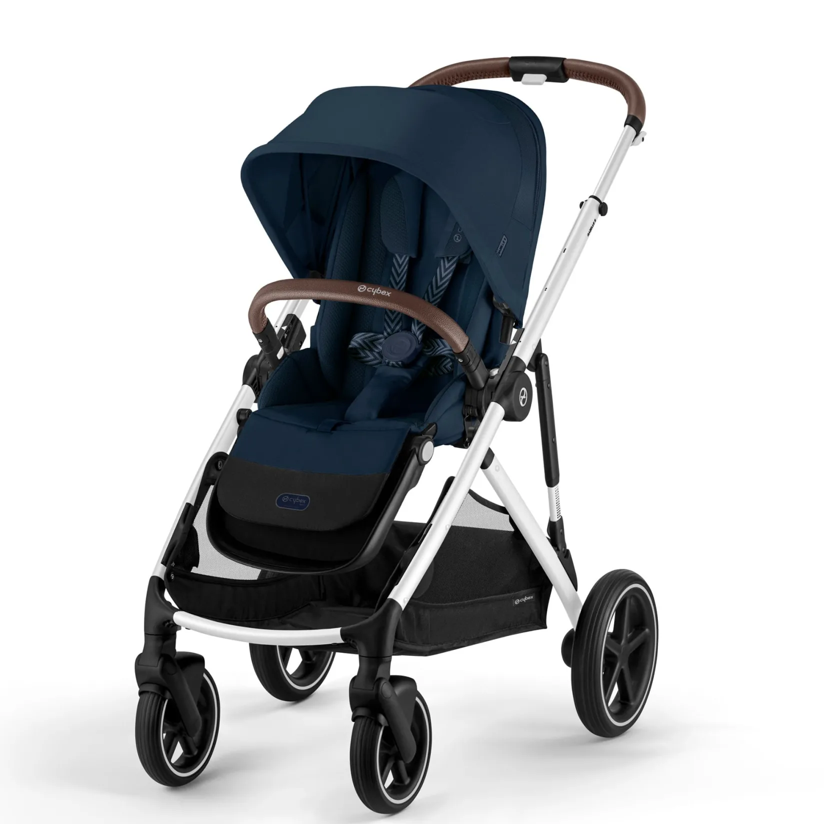 Strollers|Strollers & Trailers>Cybex Gazelle S Stroller - Silver Frame with Ocean Blue Seat