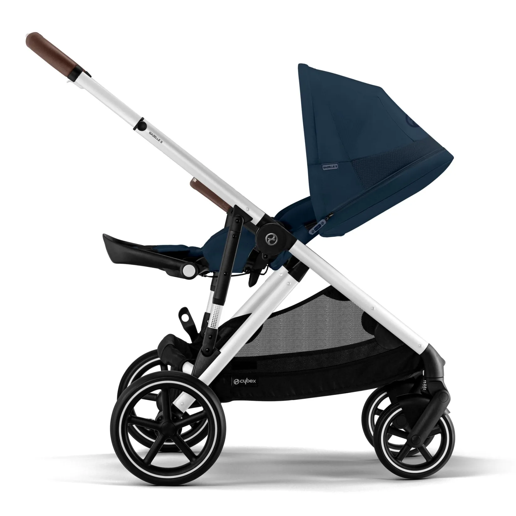 Strollers|Strollers & Trailers>Cybex Gazelle S Stroller - Silver Frame with Ocean Blue Seat