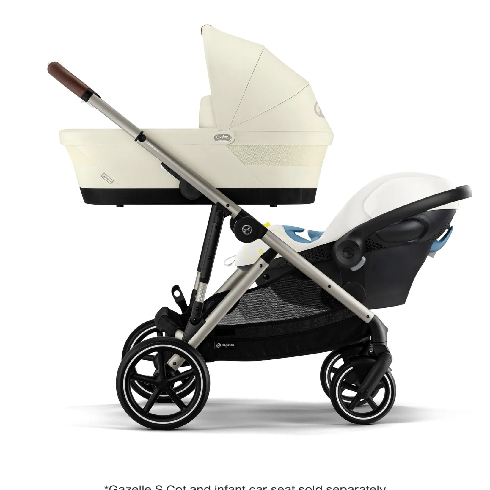 Strollers|Strollers & Trailers>Cybex Gazelle S Stroller - Taupe Frame with Seashell Beige Seat