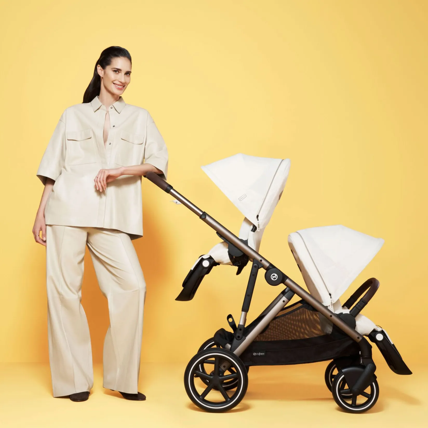 Strollers|Strollers & Trailers>Cybex Gazelle S Stroller - Taupe Frame with Seashell Beige Seat