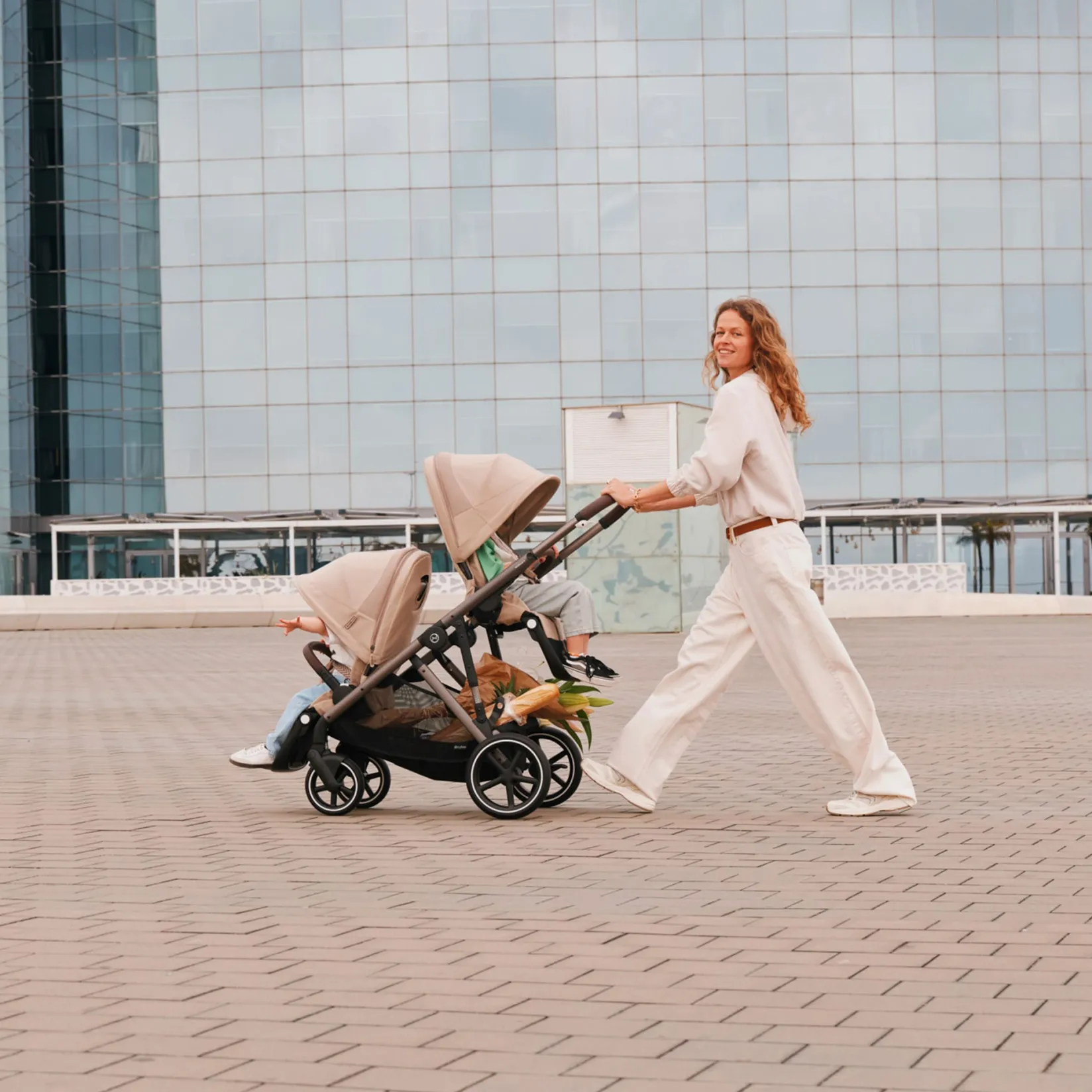 Strollers|Strollers & Trailers>Cybex Gazelle S Stroller - Taupe Frame with Seashell Beige Seat
