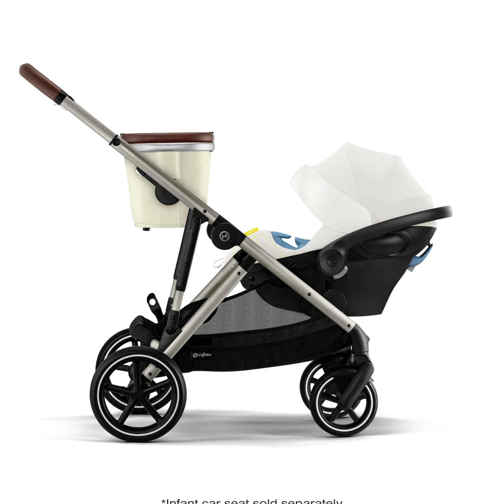 Strollers|Strollers & Trailers>Cybex Gazelle S Stroller - Taupe Frame with Seashell Beige Seat