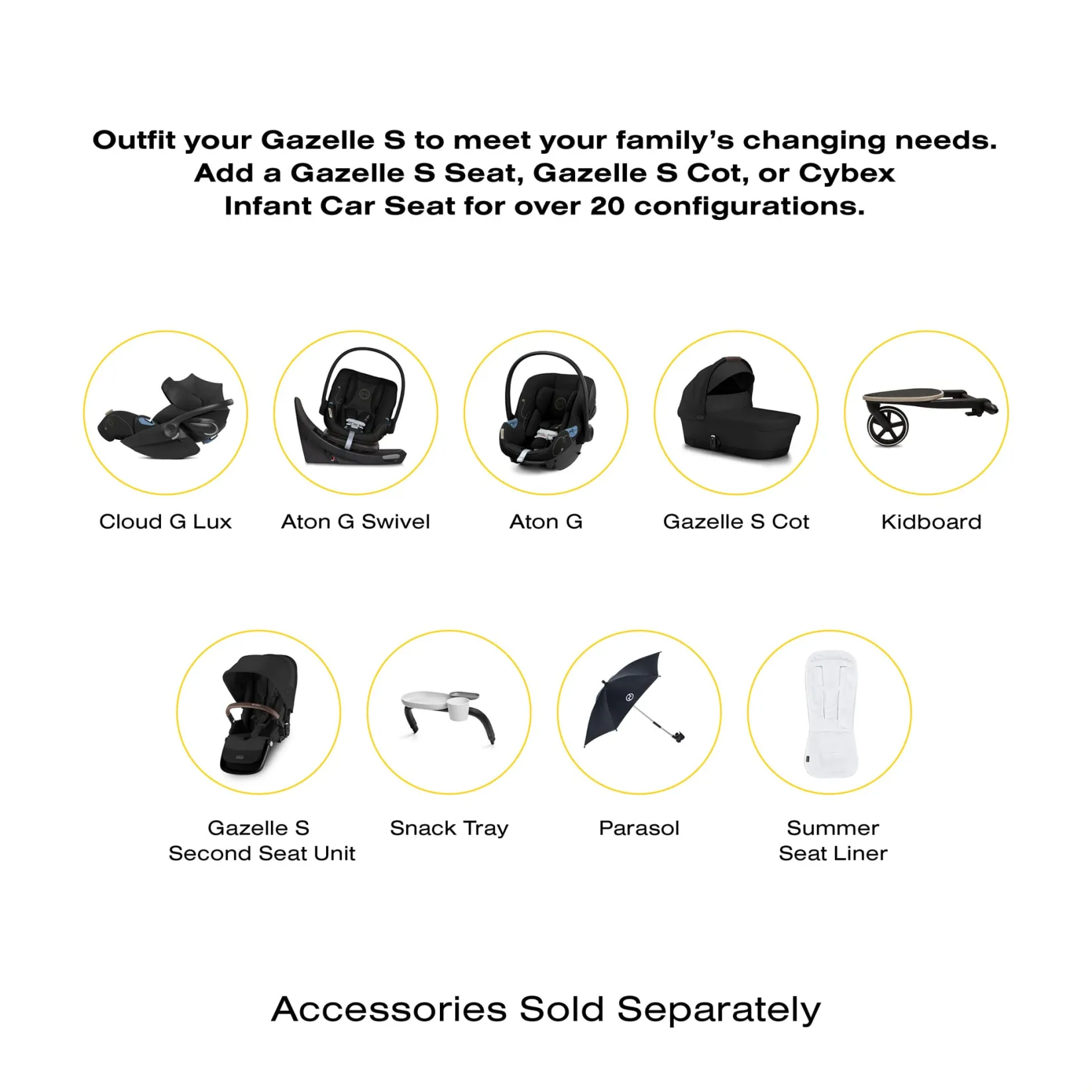 New Gazelle S Stroller - Taupe Frame with Moon Black Seat Kids Strollers|Strollers & Trailers