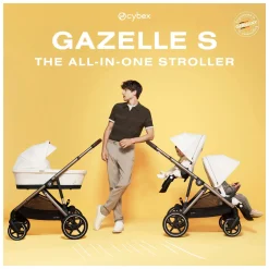 New Gazelle S Stroller - Taupe Frame with Moon Black Seat Kids Strollers|Strollers & Trailers