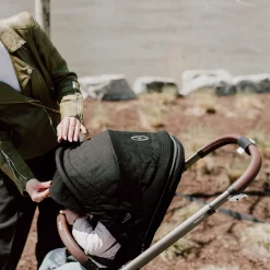 New Gazelle S Stroller - Taupe Frame with Moon Black Seat Kids Strollers|Strollers & Trailers