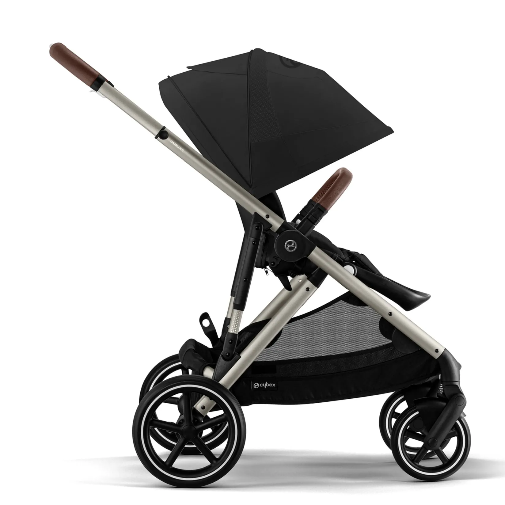 New Gazelle S Stroller - Taupe Frame with Moon Black Seat Kids Strollers|Strollers & Trailers