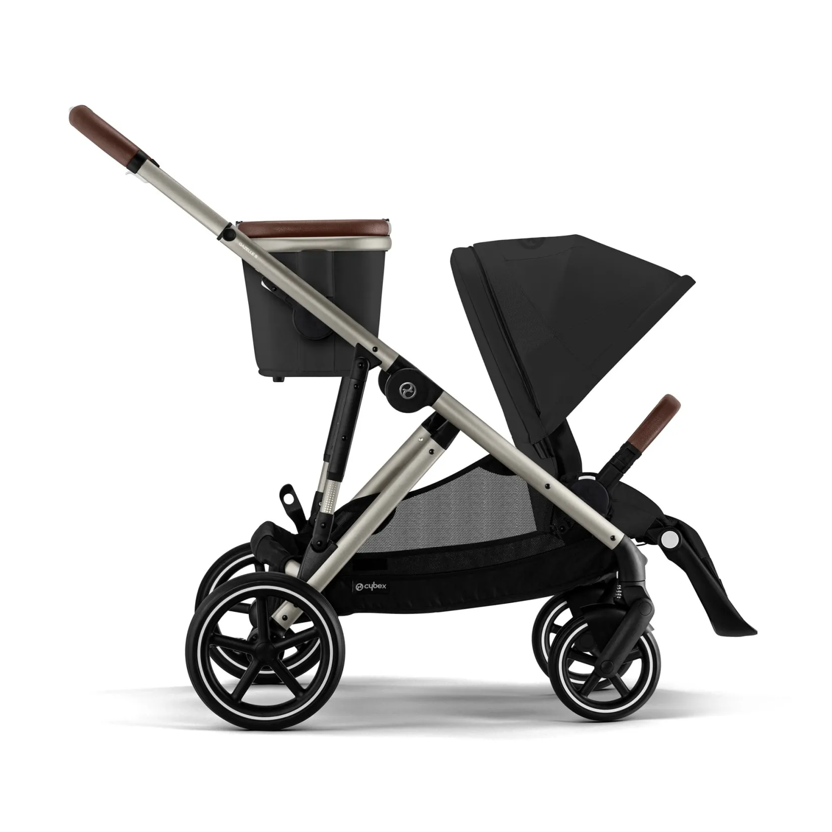 New Gazelle S Stroller - Taupe Frame with Moon Black Seat Kids Strollers|Strollers & Trailers